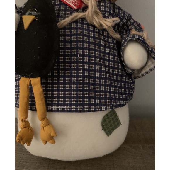 Terry's Village Snowman Scarecrow Plush Black Crow Straw Hat with Sunflower 14" - Picture 6 of 12